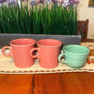 3 Fiestaware mugs Colorful